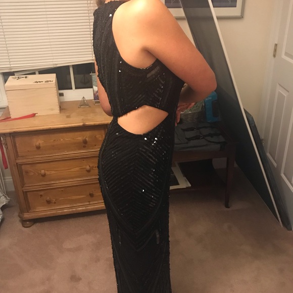 PARKER BLACK BEADED GOWN NWT - Picture 6 of 6